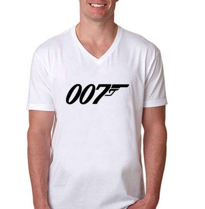 James Bond 007 Short Sleeve V Neck Men T Shirts